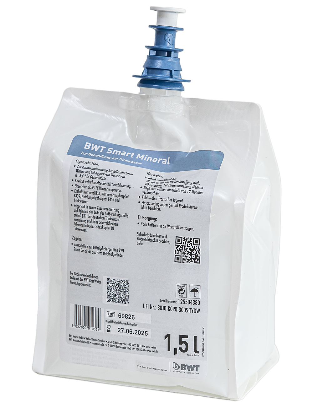 BWT Smart Mineral L1/LE 2×1,5 l – Mineralstoff für Dosieranlagen