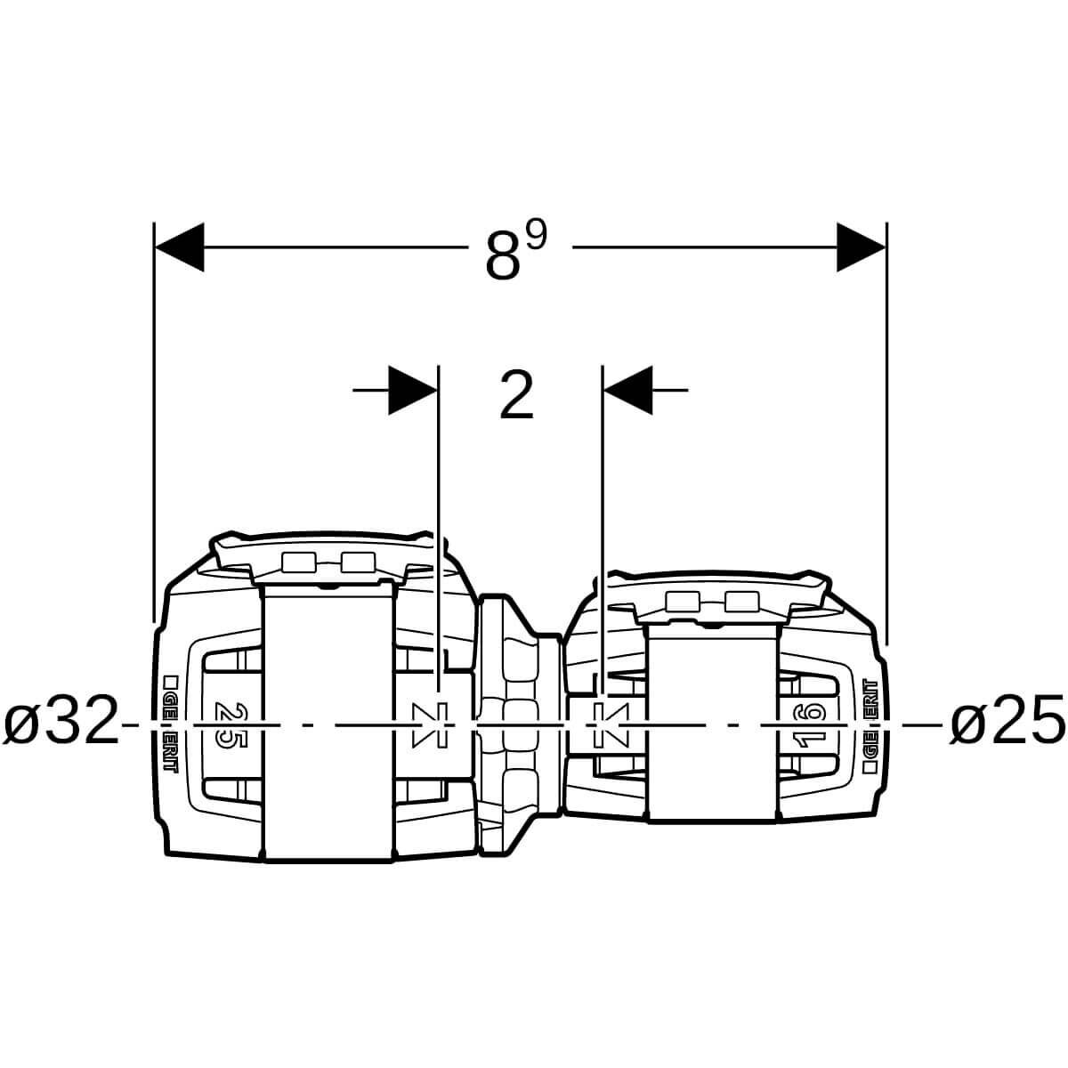 Geberit Reduktion FlowFit Ø 32 x 25 mm PPSU