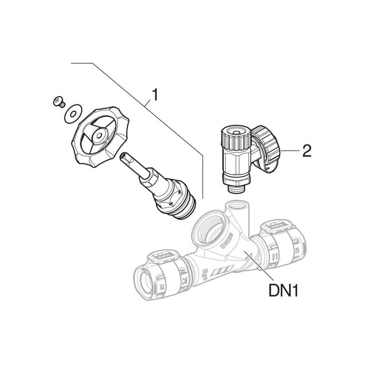 Geberit Schrägsitz-Absperrventil FlowFit Ø 20 mm