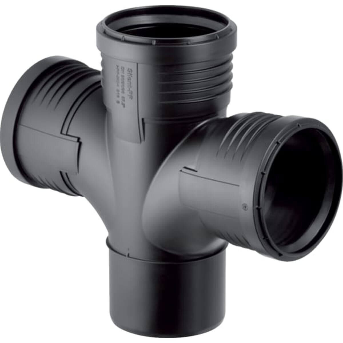 Geberit Abzweig Silent PP DN 90/90/90 mit Innenradius 87,5° 2-fach
