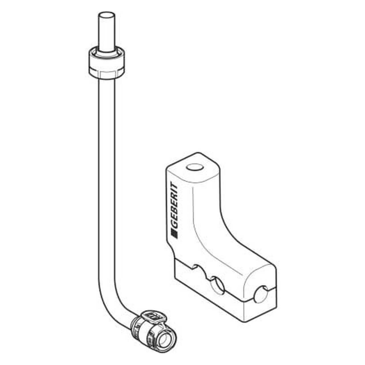 Geberit Metallrohr-Bogen FlowFit Ø 16/15 mm x G 3/4 300 mm 90°