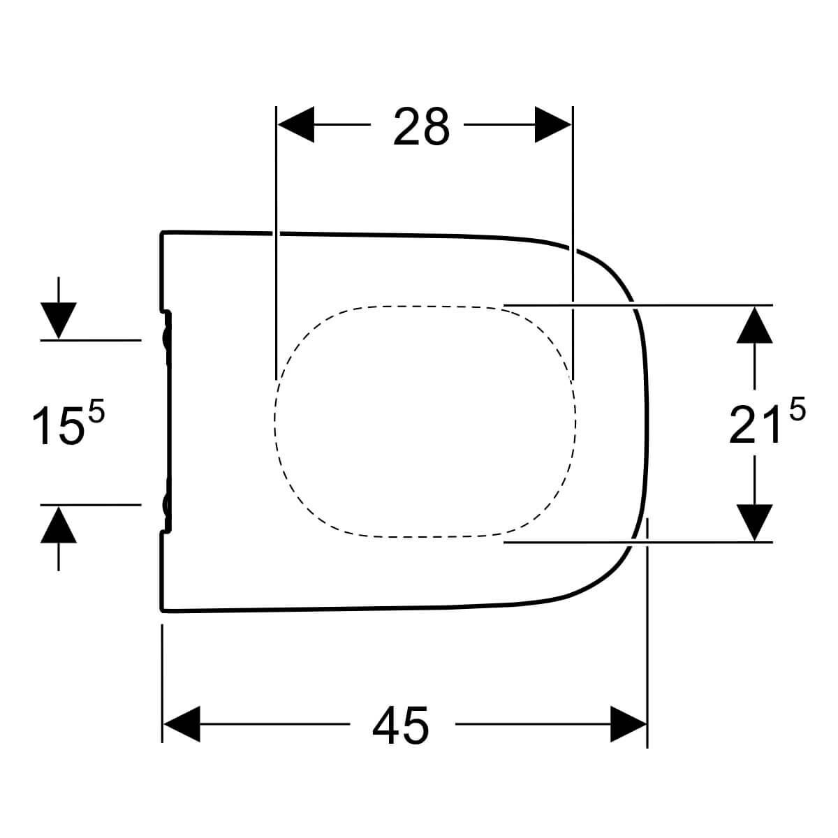Geberit WC-Sitz Smyle Square mit Absenkautomatik weiß Scharniere