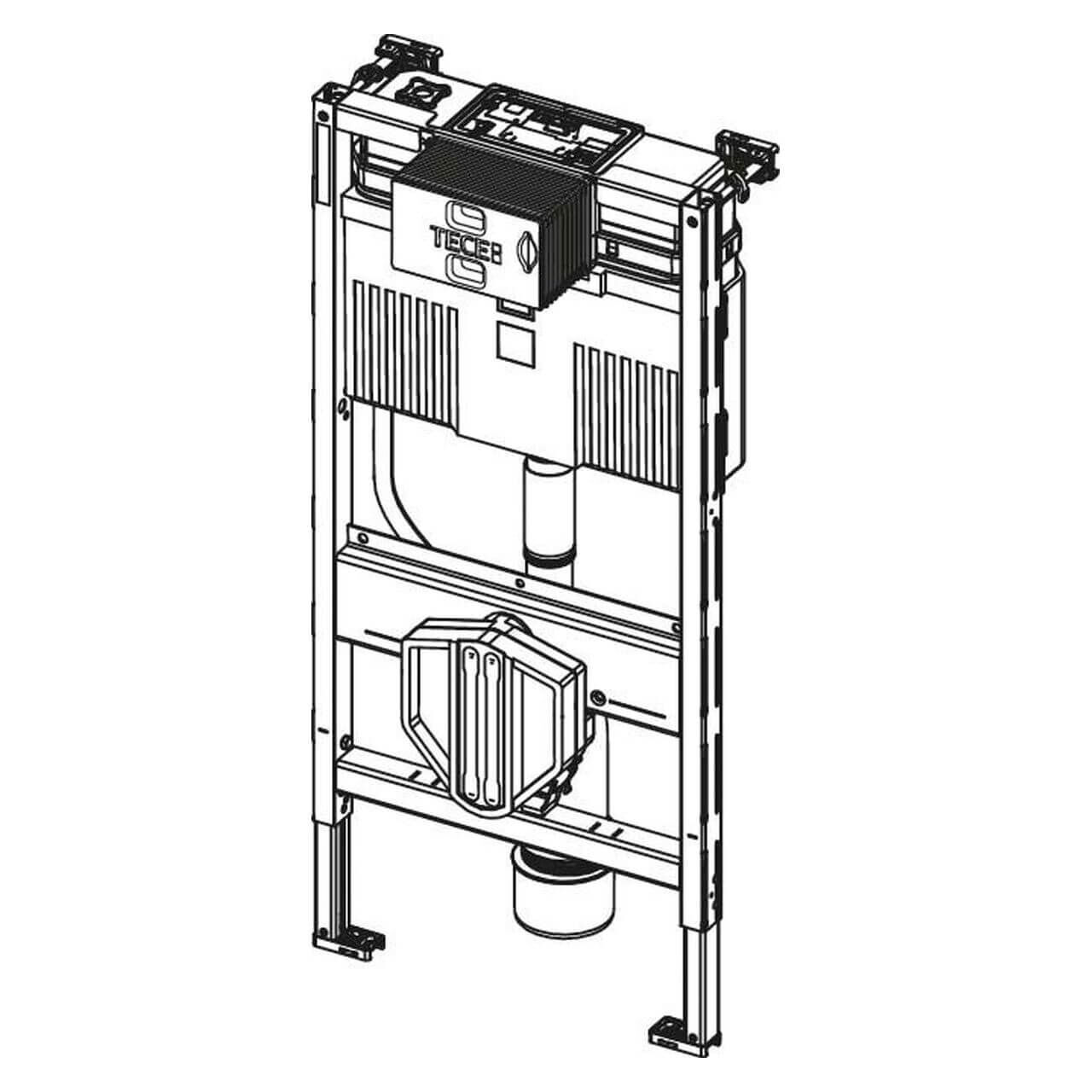 Tece WC-Modul Teceprofil BH 980 mm mit Spülkasten vorne/oben
