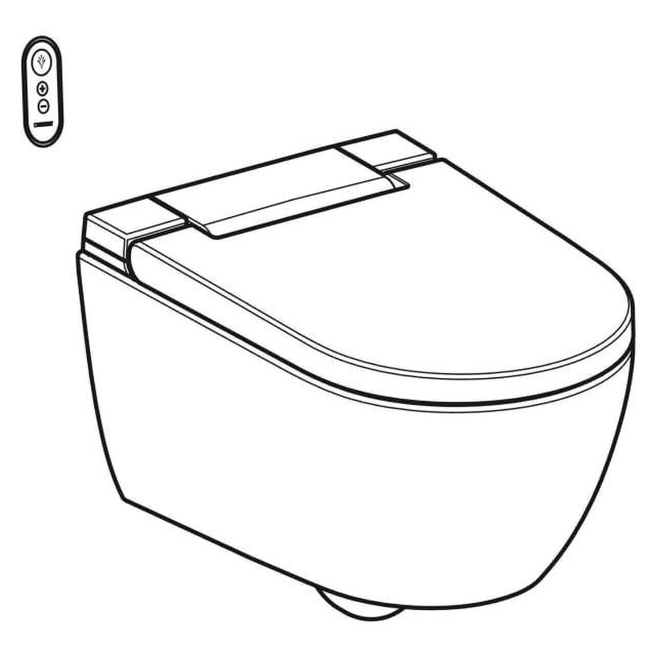 Geberit Dusch-WC AquaClean Alba, spülrandlos mit KeraTect-Beschichtung