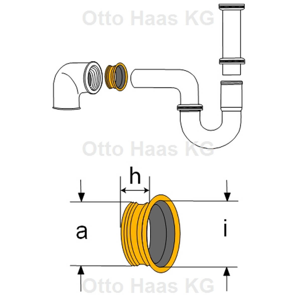 Haas Gewinde-Nippel DN 32 für 1 1/4" 31 x 41 x 18 mm schwarz