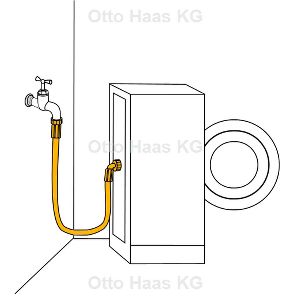 Haas Zulaufschlauch 3/8" 1500 mm Wandstärke 3,5 mm für Wasch- und Spülmaschine