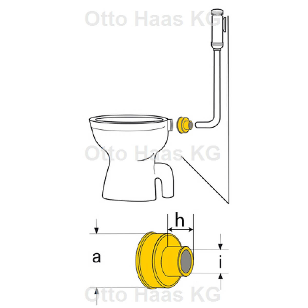 Haas Gummi-Unitas-Manschette 26 x 70 x 55 mm Spülrohr-Ø 28 mm weiß gerade