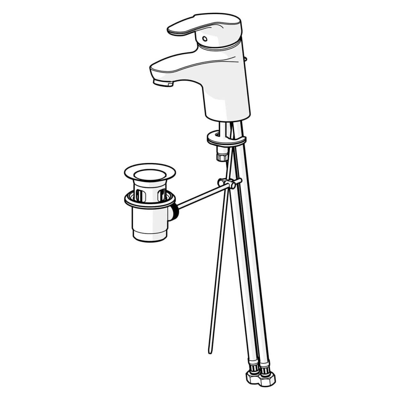 Hansa Waschtischarmatur Hansamix Chrom mit Ablaufgarnitur, verschraubter Anschluss