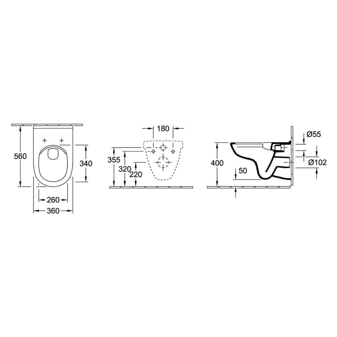 Villeroy & Boch Wand-WC-Combi-Pack O.NOVO DirectFlush T560 Weiß (5660HR01) – jetzt bei Meds24 Villeroy & Boch Wand-WC-Combi-Pack O.NOVO DirectFlush T560 Weiß (5660HR01)