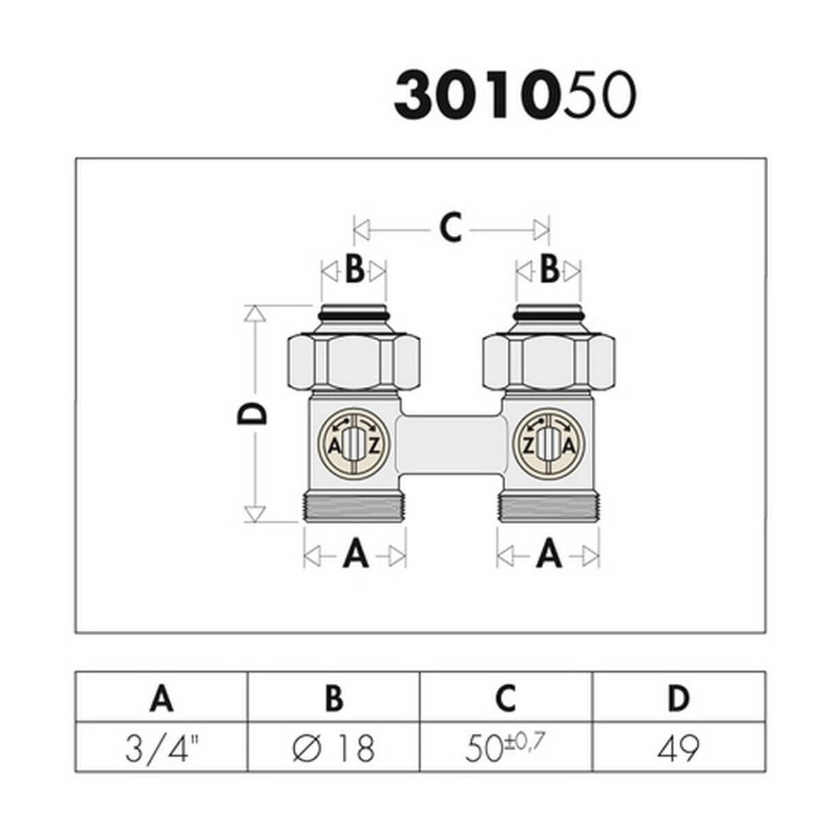 Caleffi Hahnblock Messing