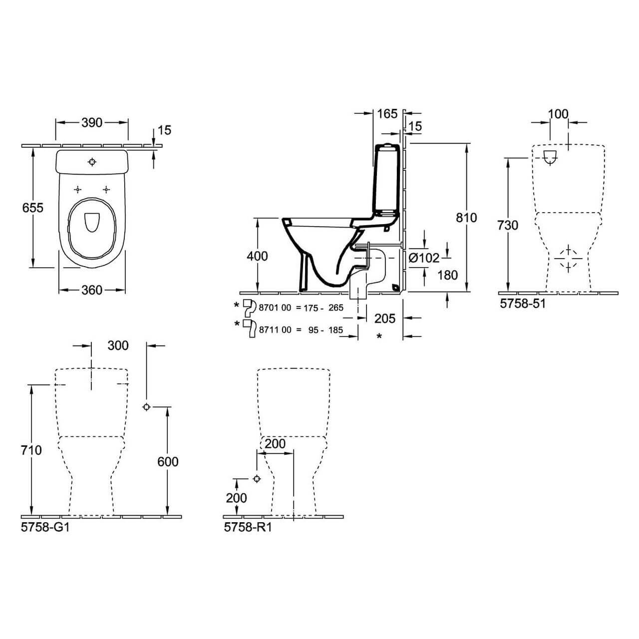 Villeroy & Boch Stand-Tiefspül-WC O.NOVO C-Plus AQUAREDUCT Weiß (565810R1)