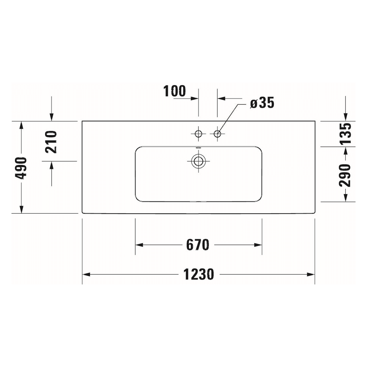 Duravit - Möbelwaschtisch - Me by Starck 123 cm Weiß