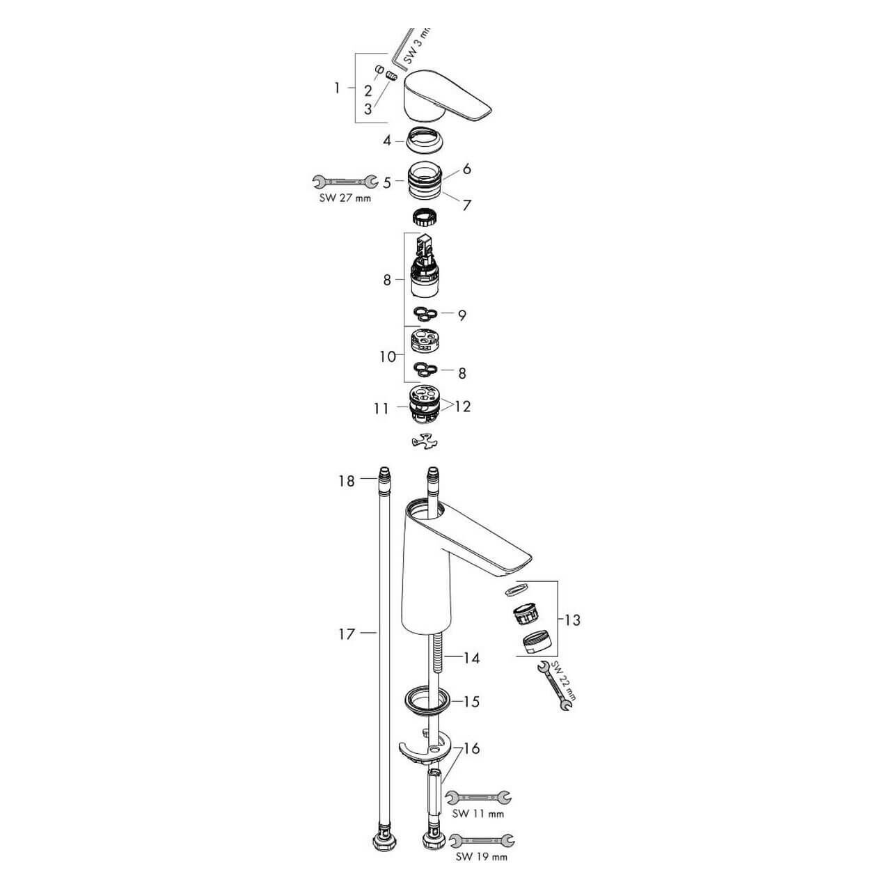 Hansgrohe Waschtischarmatur Talis E 110 Chrom