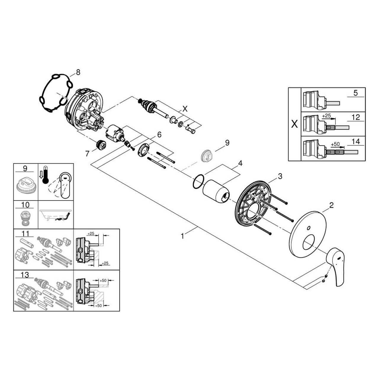 Grohe Badarmatur Eurosmart Chrom