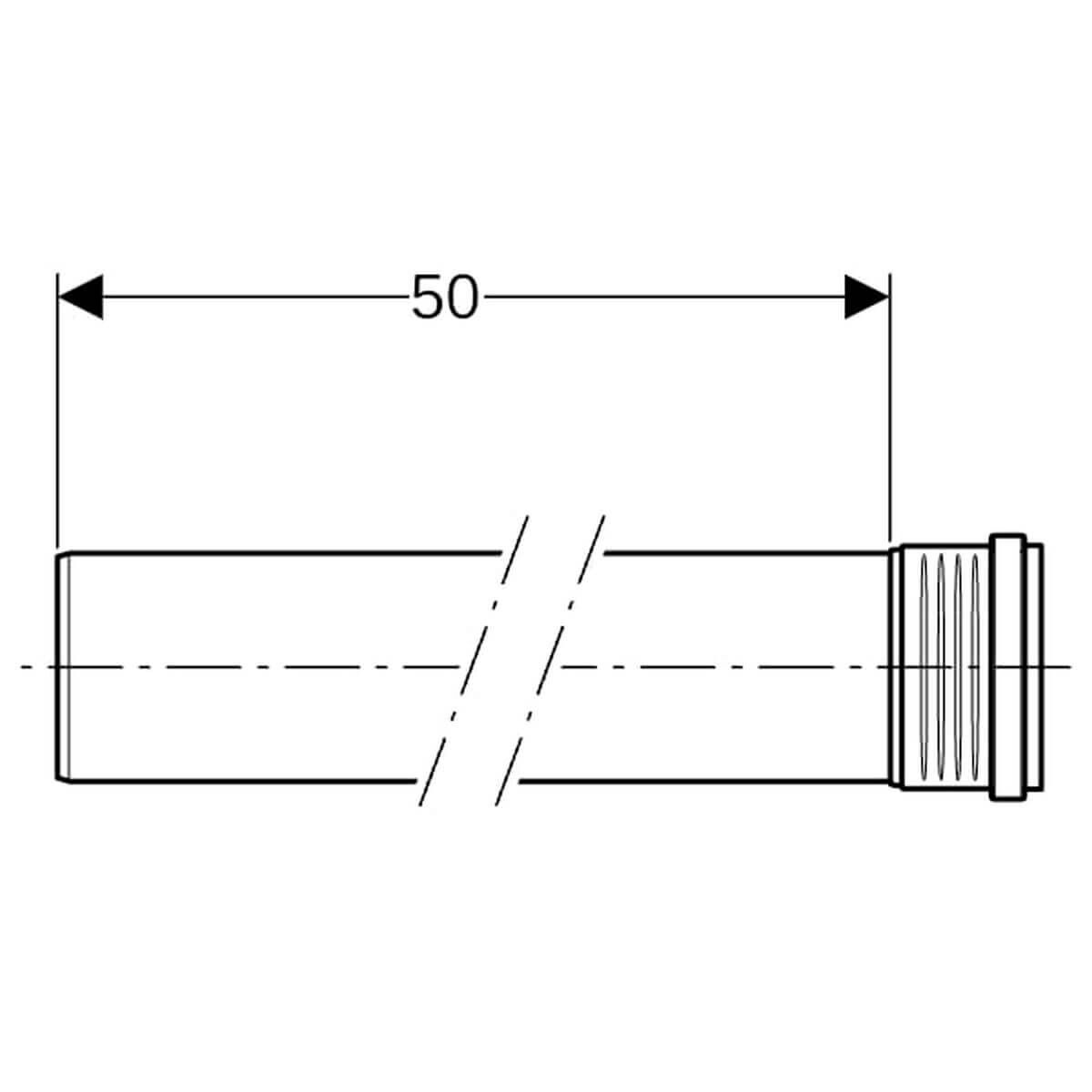 Geberit Rohr Silent PP DN 50 500 mm mit Muffe schalloptimiert