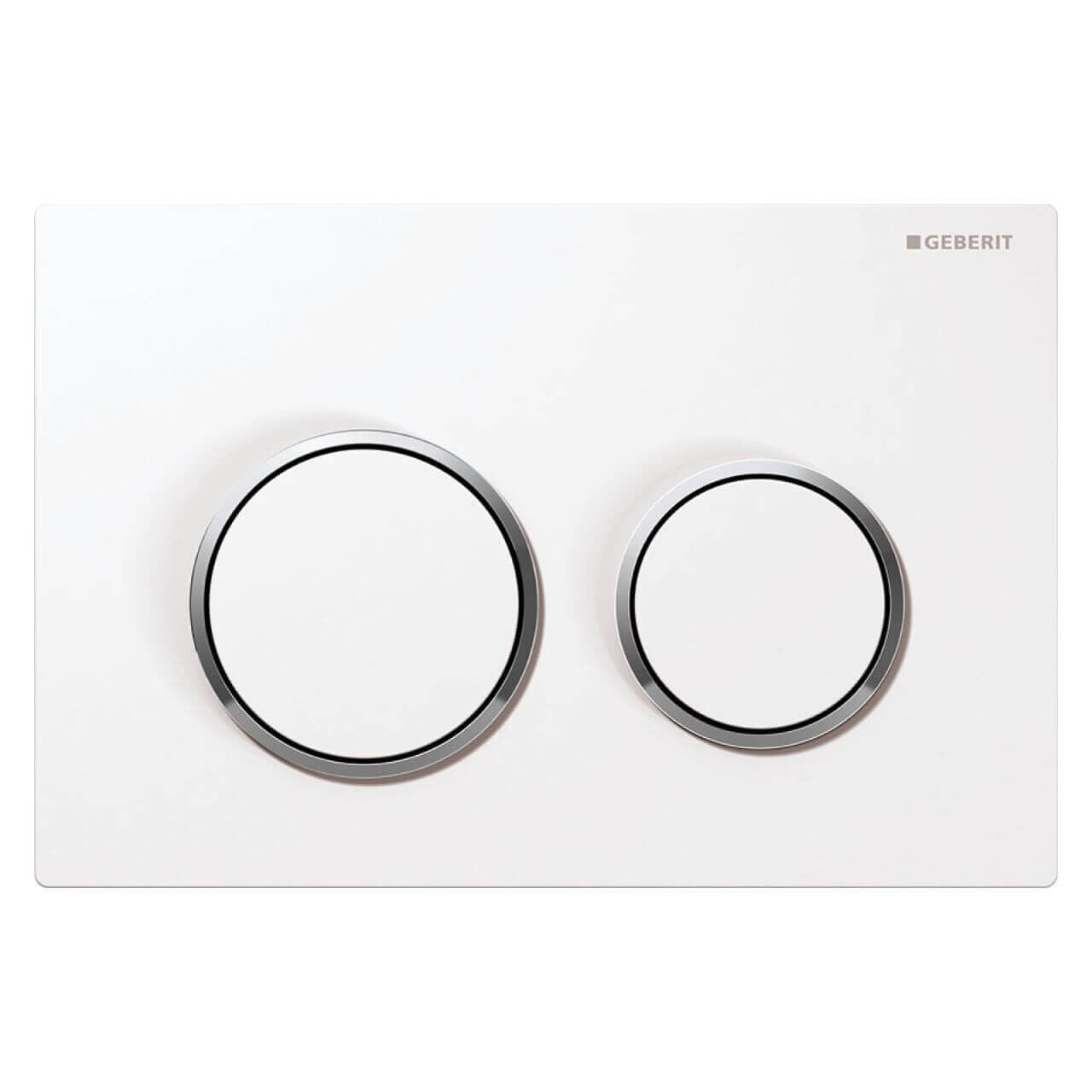 Geberit Abdeckplatte Omega 20 Weiß, Ring verchromt (115085KJ1)