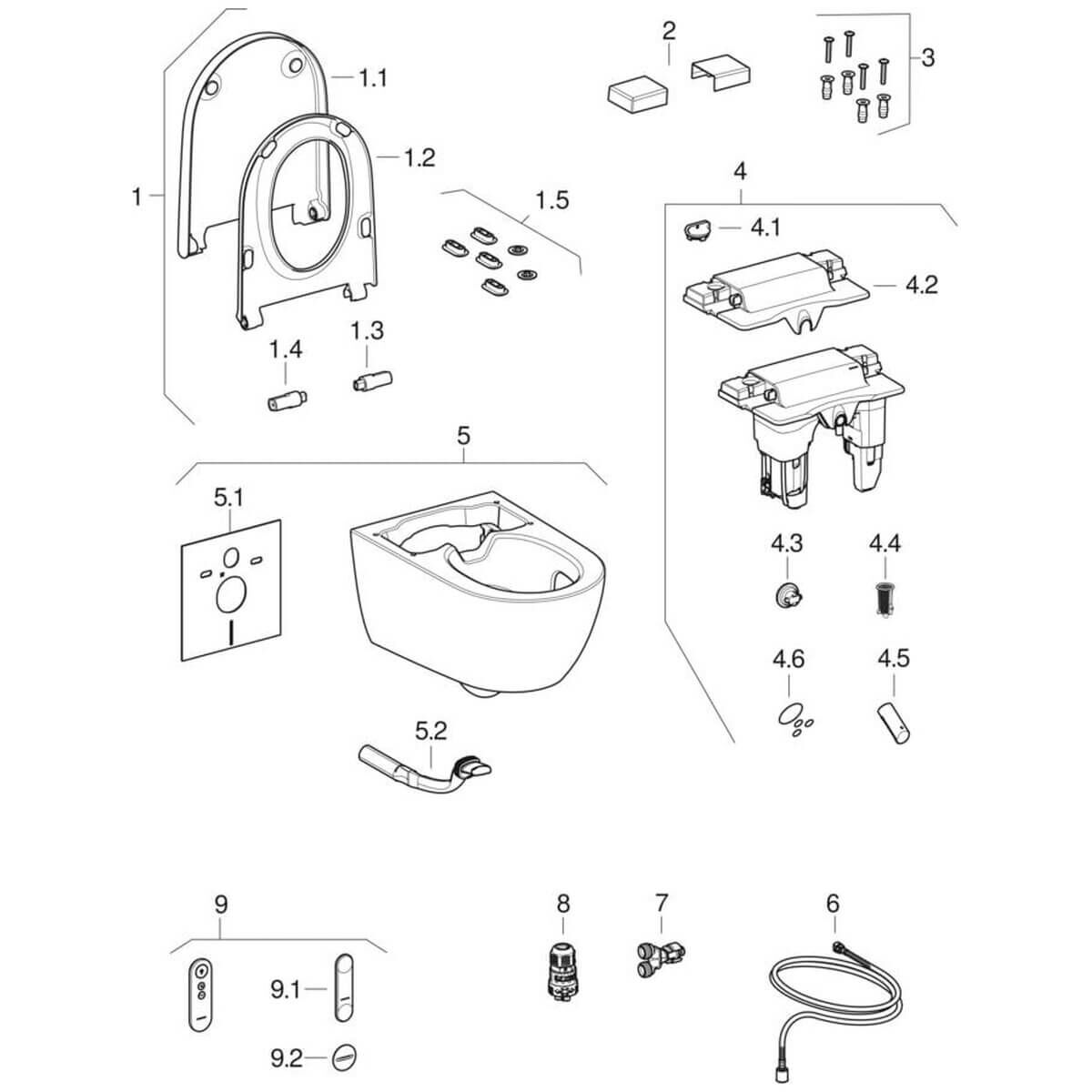 Geberit Dusch-WC AquaClean Alba, spülrandlos mit KeraTect-Beschichtung