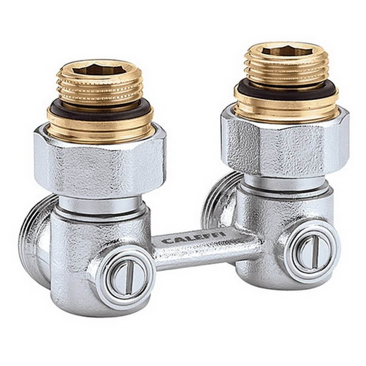 Caleffi Zweirohr-Hahnblock Heizkörperanschluss 1/2" AG Anschluss