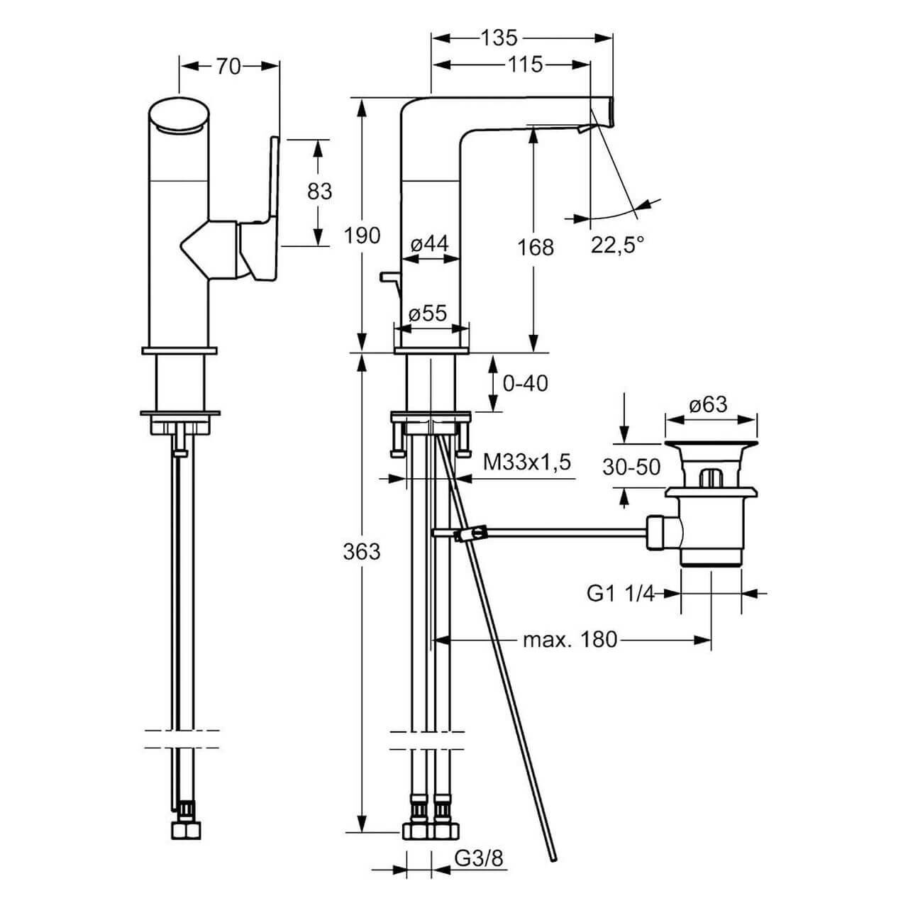 Hansa Waschtischarmatur Hansaronda Chrom DN 15
