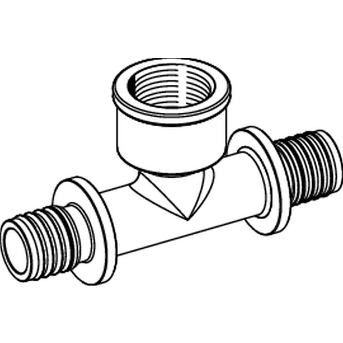 Tece T-Stück TECEflex 16 mm x Rp 1/2 x 16 mm IG Siliziumbronze