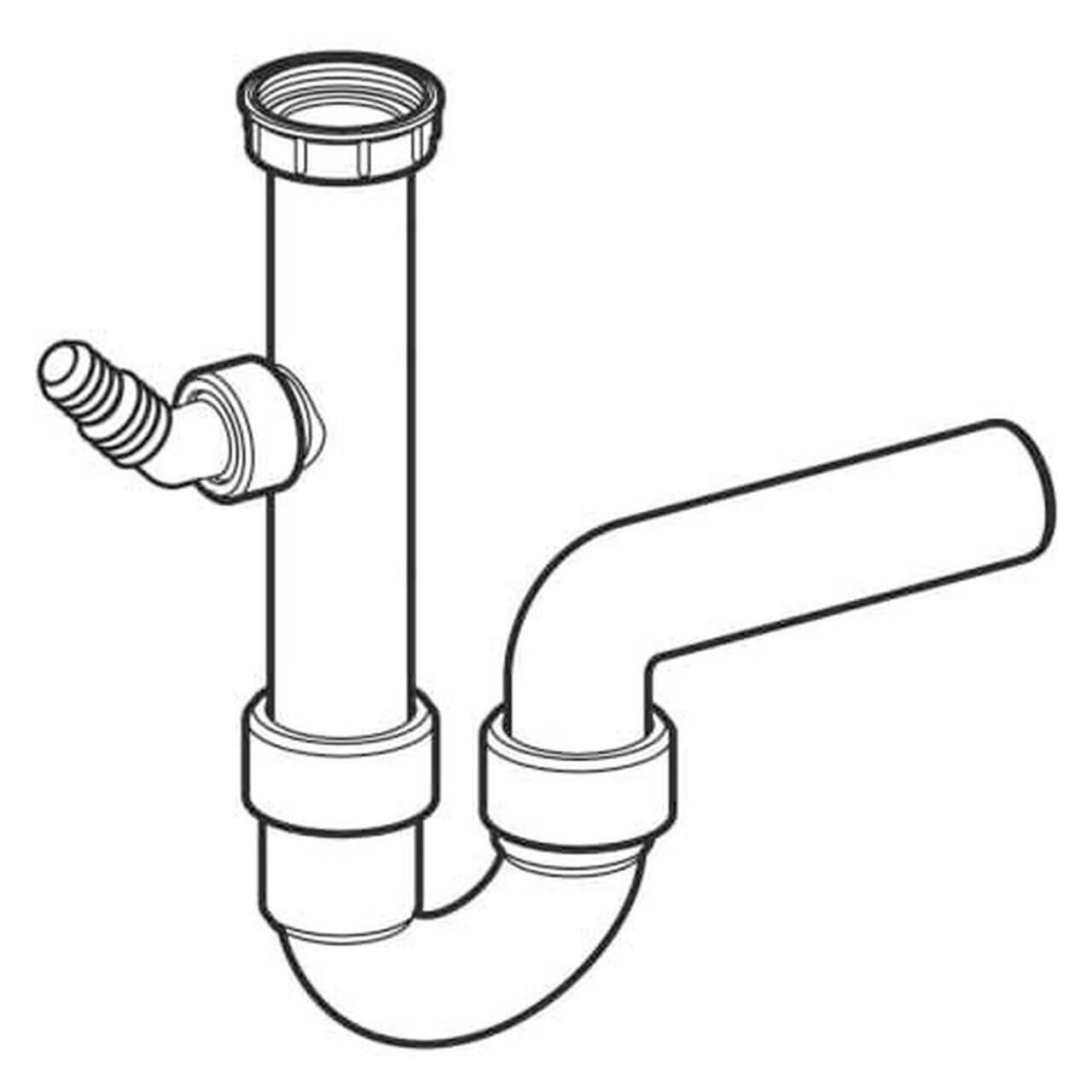 Geberit Geruchsverschluss G1 1/2 x 40 mm für Spülbecken Weiß (152713111)