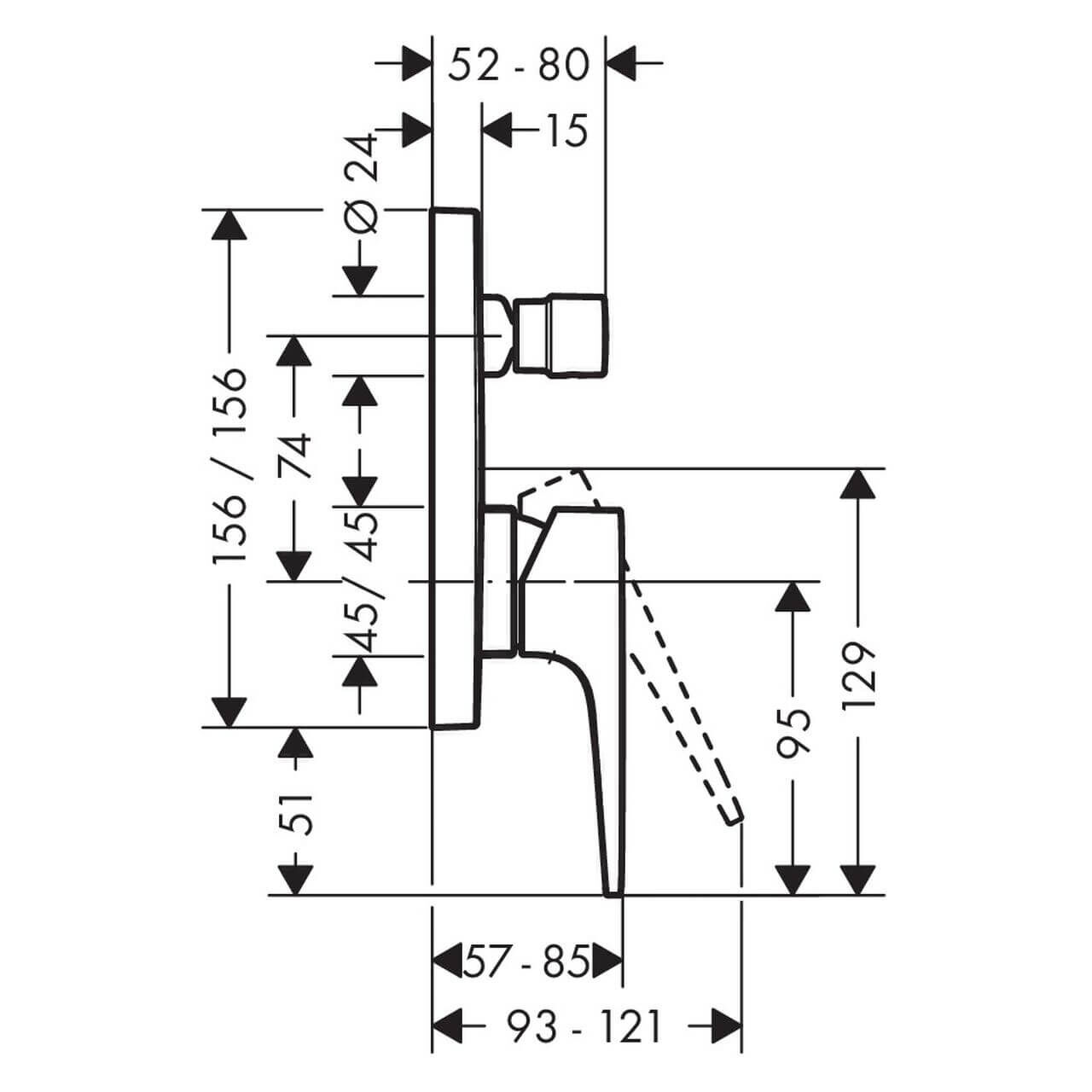 Hansgrohe Badarmatur Metropol Schwarz Unterputz (32545670)