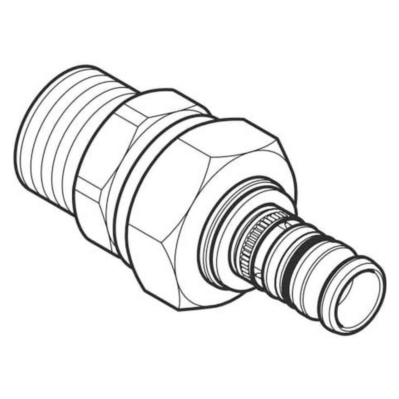 Geberit Übergangsverschraubung Mepla Ø 26 mm x R 3/4 mit AG Rotguss