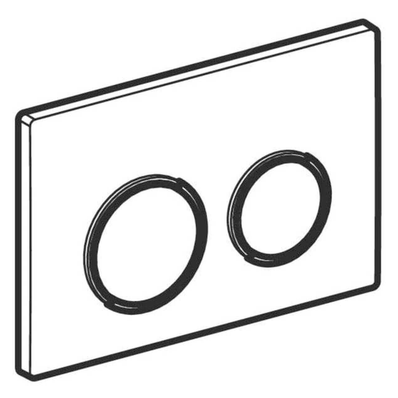 Geberit Abdeckplatte Omega 20 Weiß, Ring verchromt