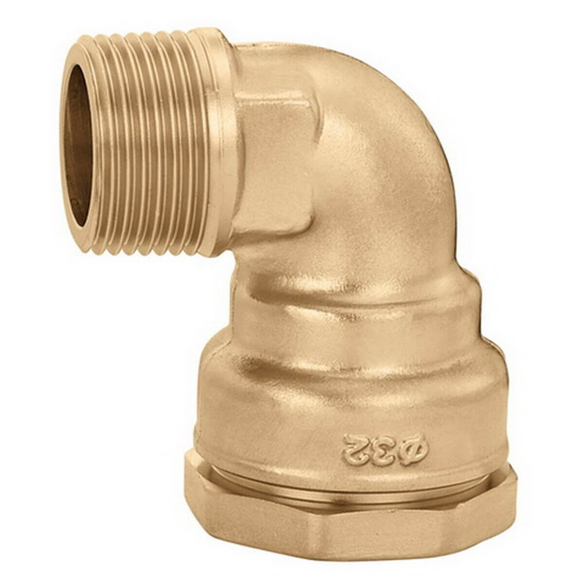 Caleffi Winkelverschraubung Ø 40 mm x 1 1/4" AG messing für PE-Kunststoffrohre