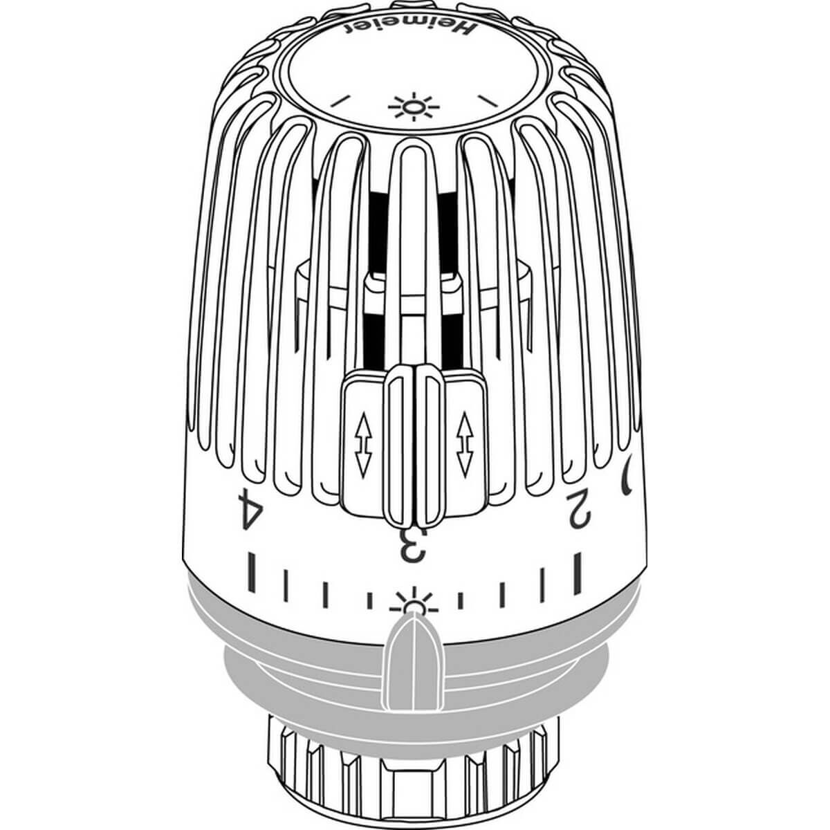 Heimeier Thermostat-Kopf K Clips/Merkzahl 1-5 Standard weiß