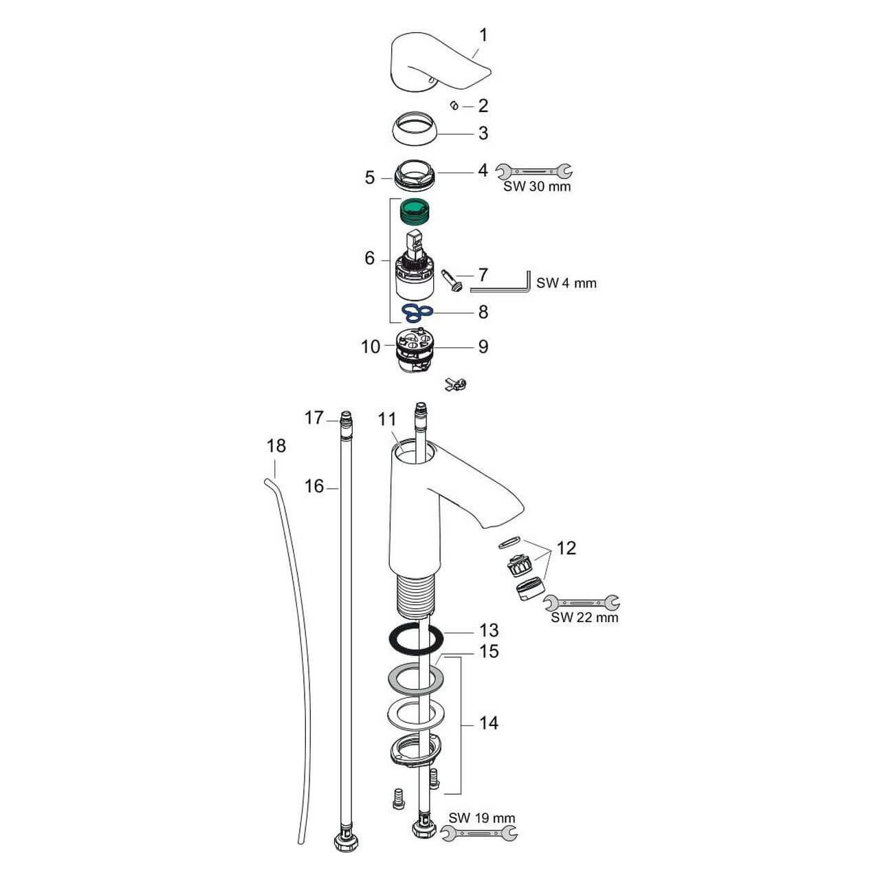 Hansgrohe Waschtischarmatur Metris 110 Chrom mit Ablaufgarnitur