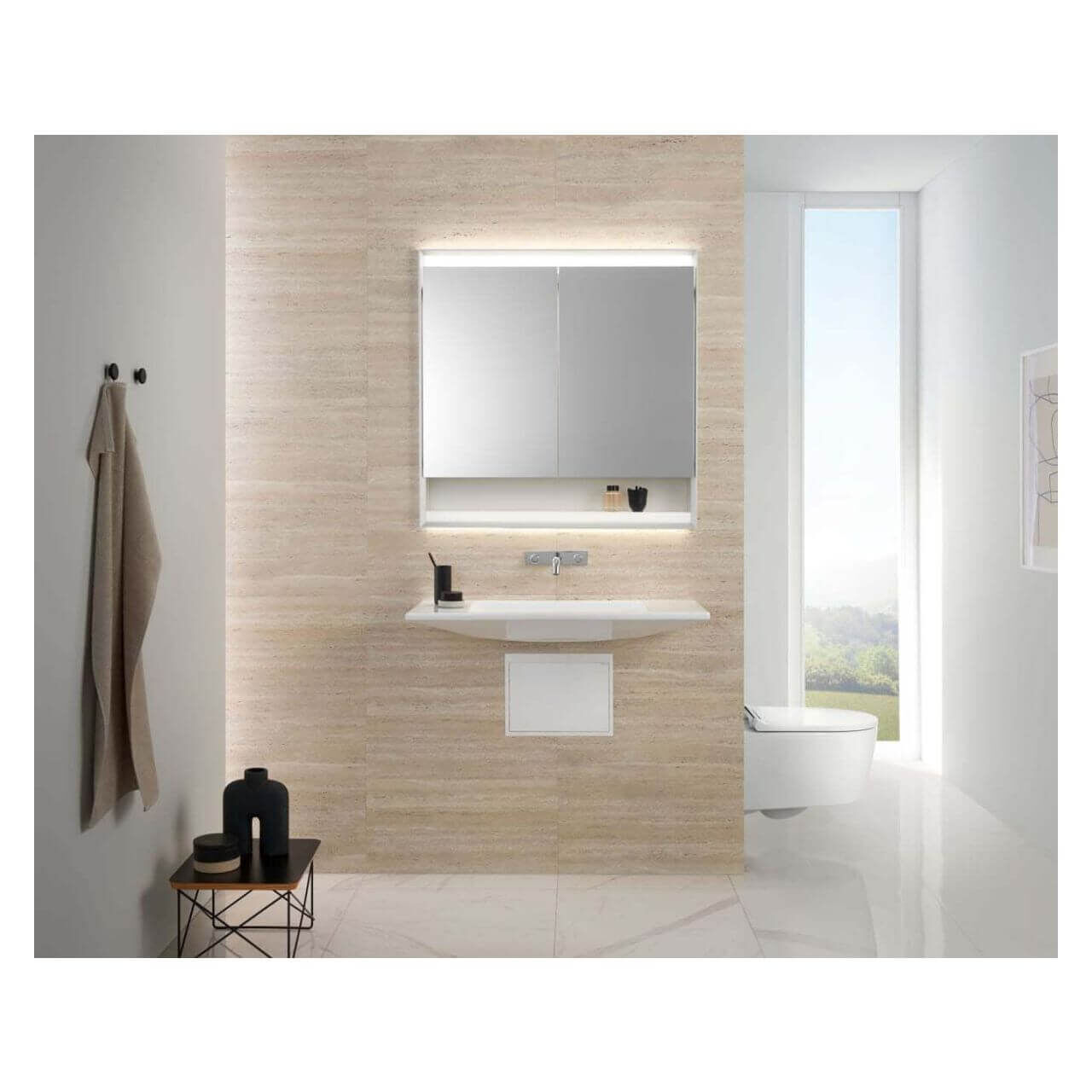 Geberit Wand-Tiefspül-WC One mit WC-Sitz weiß/weiß Keratec