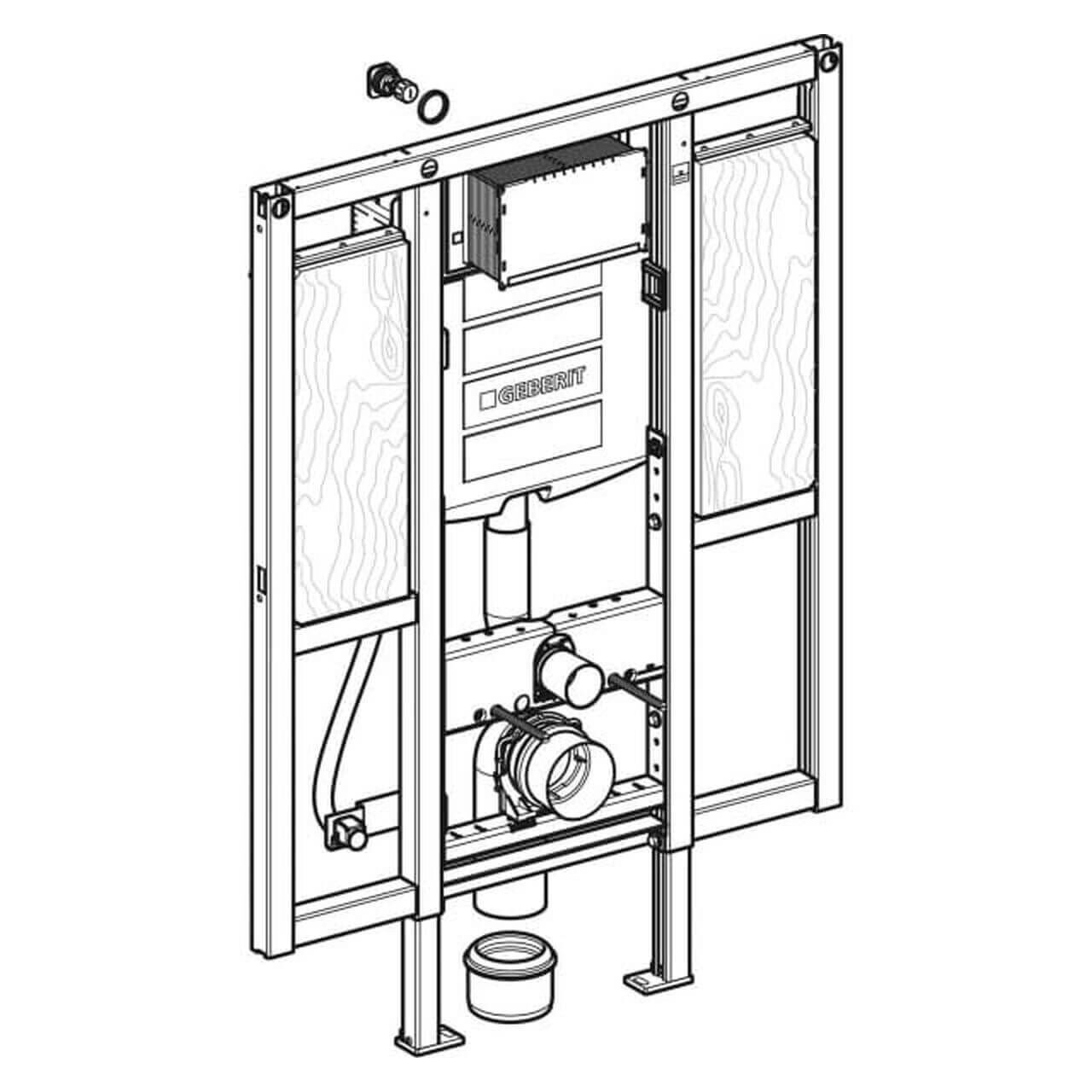 Geberit Wand-WC-Element Duofix BH 112 cm barrierefrei mit Sigma UP-Spülkasten