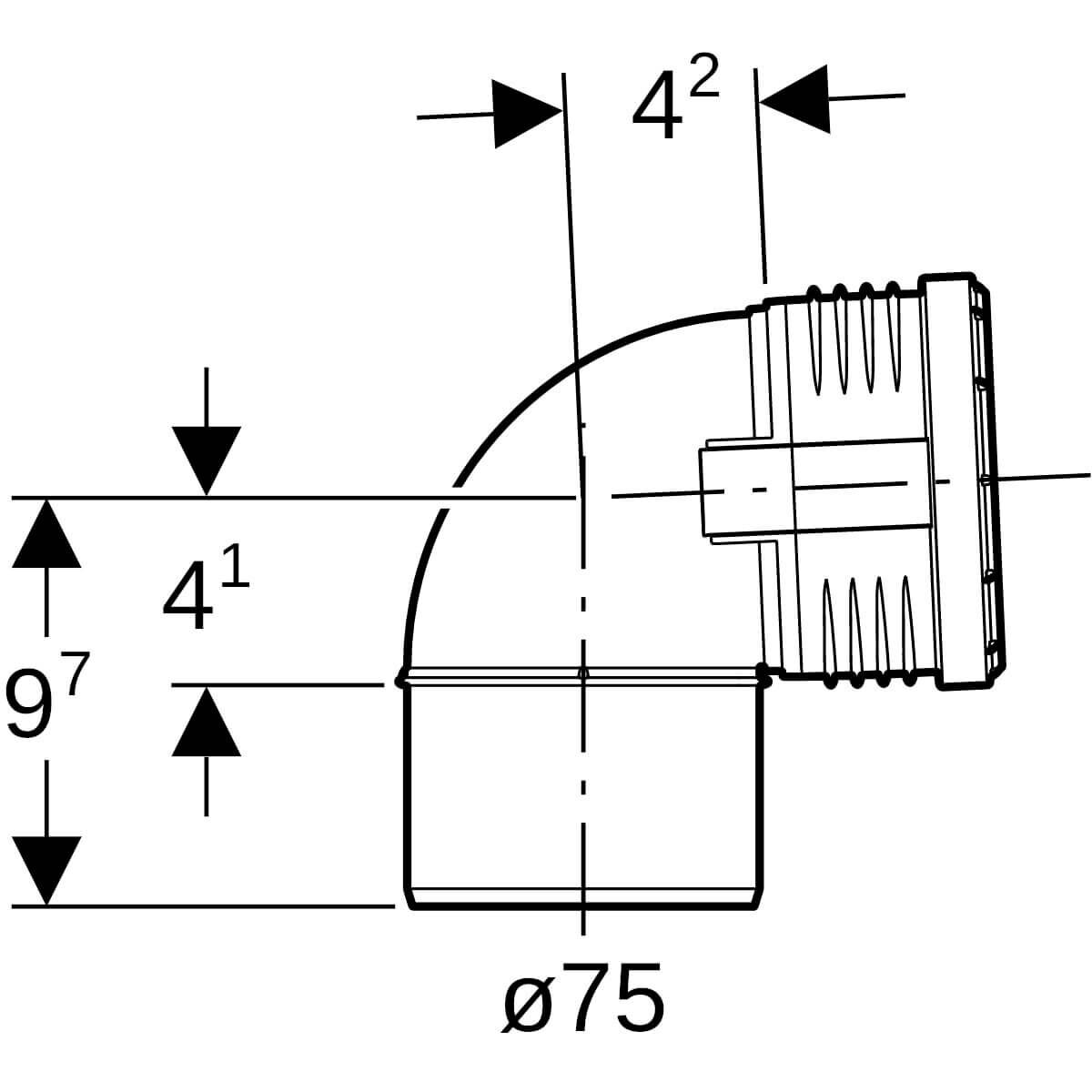 Geberit Bogen Silent PP DN 70 87,5° schalloptimiert