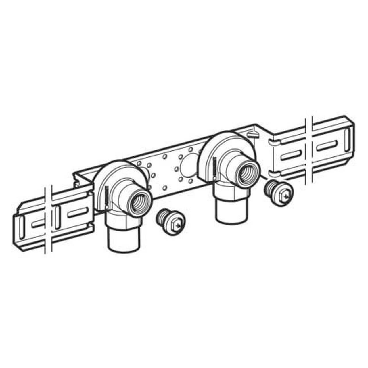 Geberit Anschlusswinkel Mepla Ø 16 mm x Rp 1/2 x 52 mm 90° zweifach