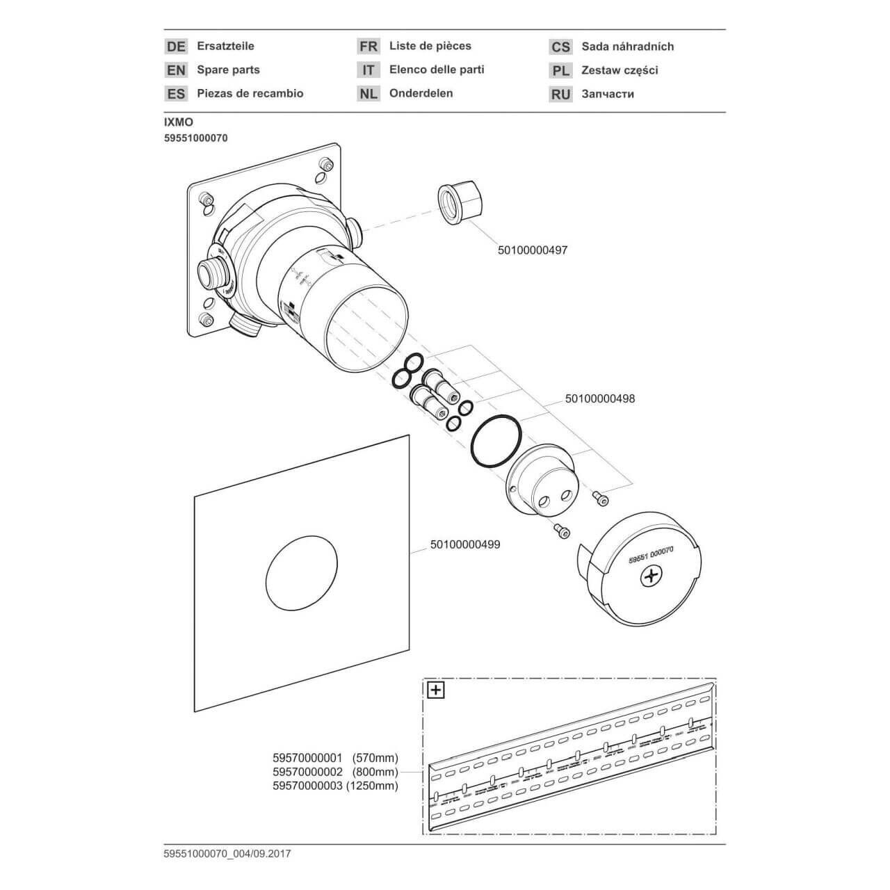 Keuco Grundkörper IXMO UP-Brause-Einhebelmischer 80–110 mm (59551000070)