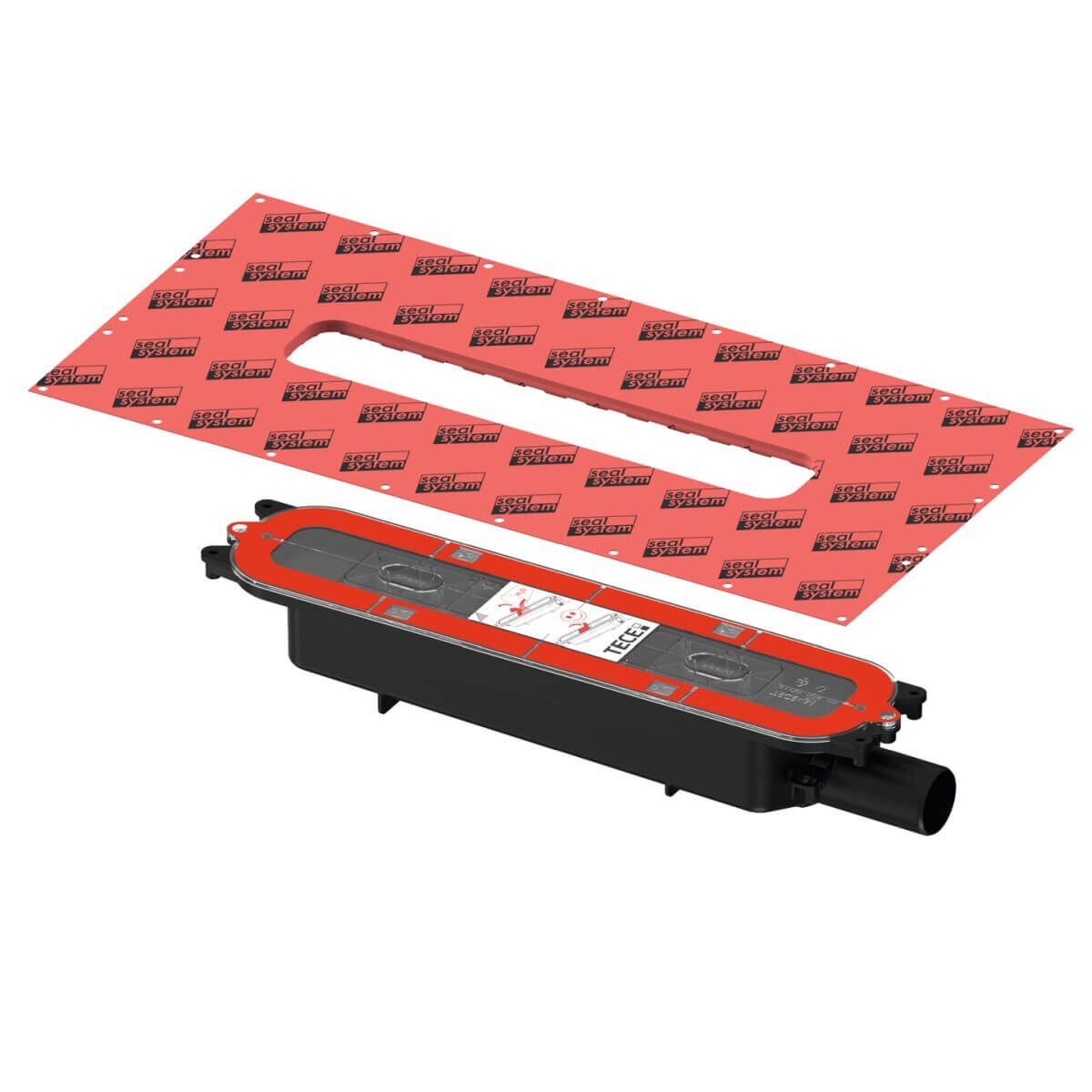 Tece Ablauf drainprofile flach Auslauf seitlich DN 40