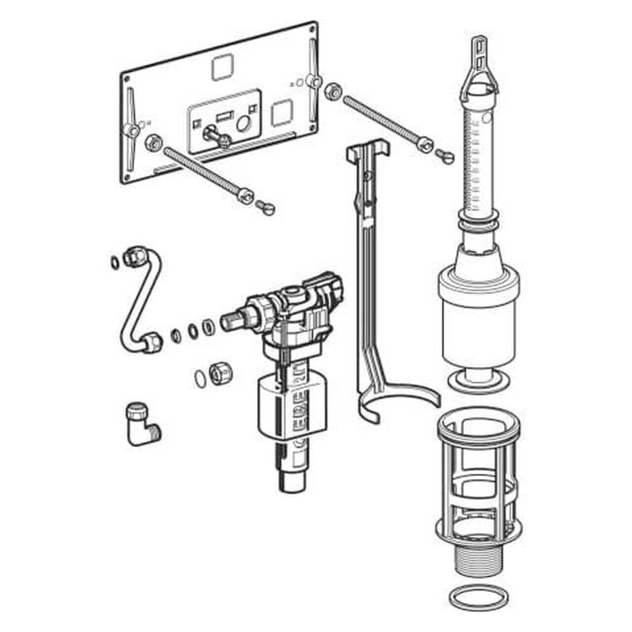 Geberit Umbauset Baujahr 1967–78 für Modell 10.600, 14 l, Spül-Stopp-Spülung (215423001)