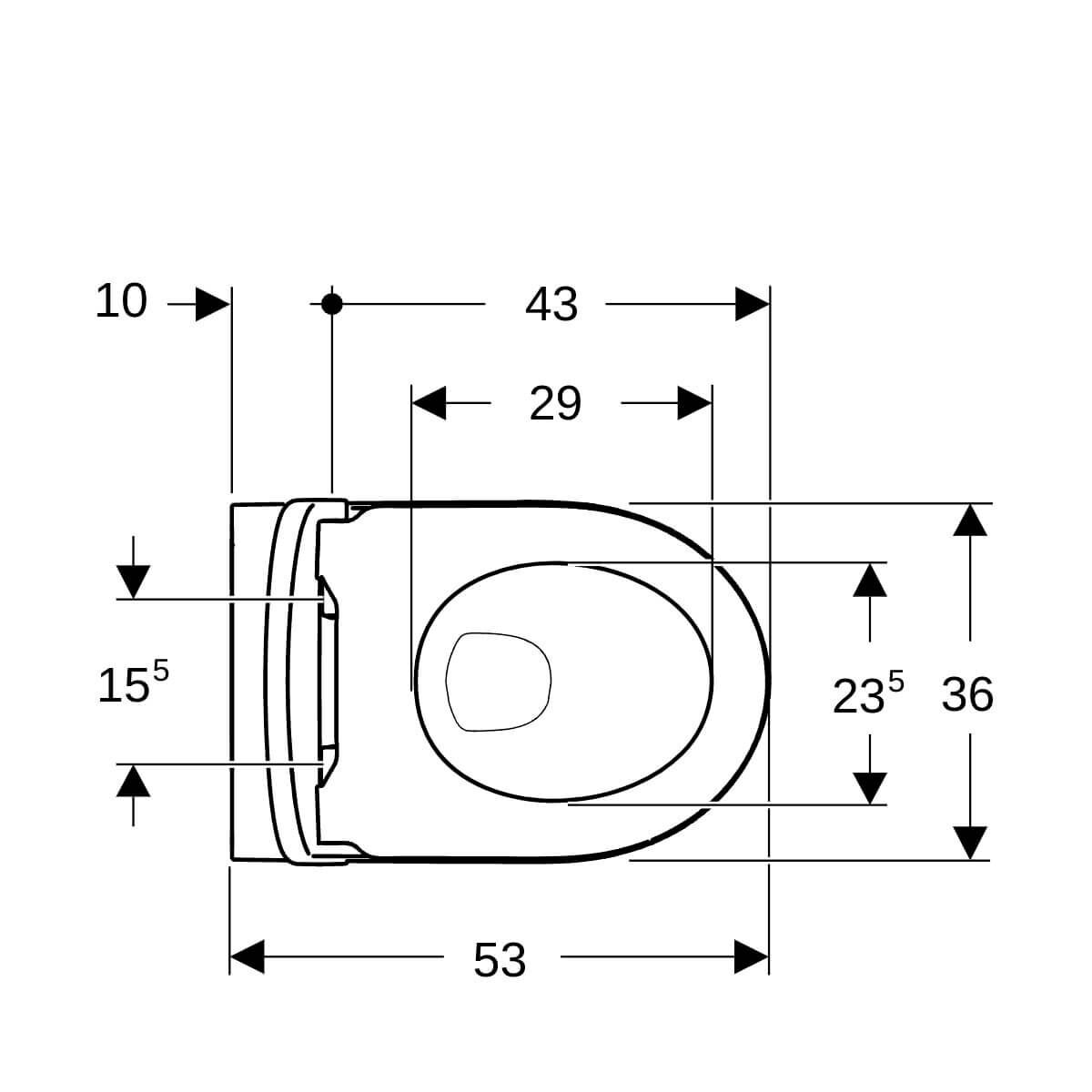 Geberit Wand-Tiefspül-WC iCon 36x53 cm rimfree mit WC-Sitz weiß