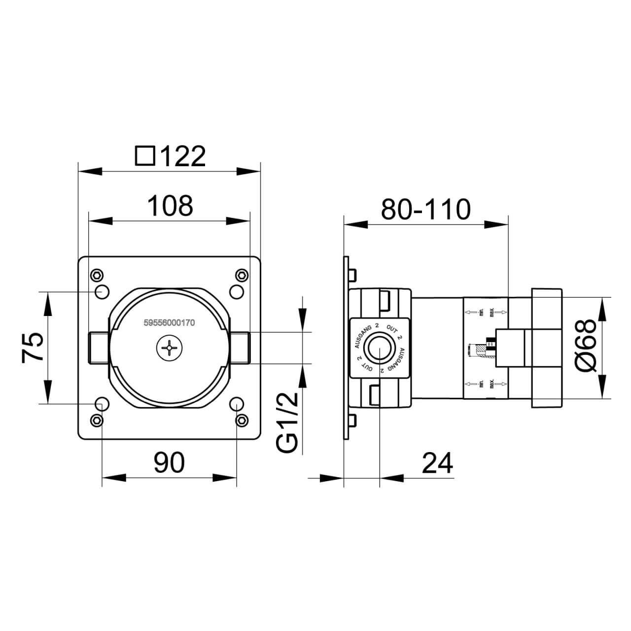 Keuco Grundkörper IXMO UP 2-Wege-Umstellventil G 1/2