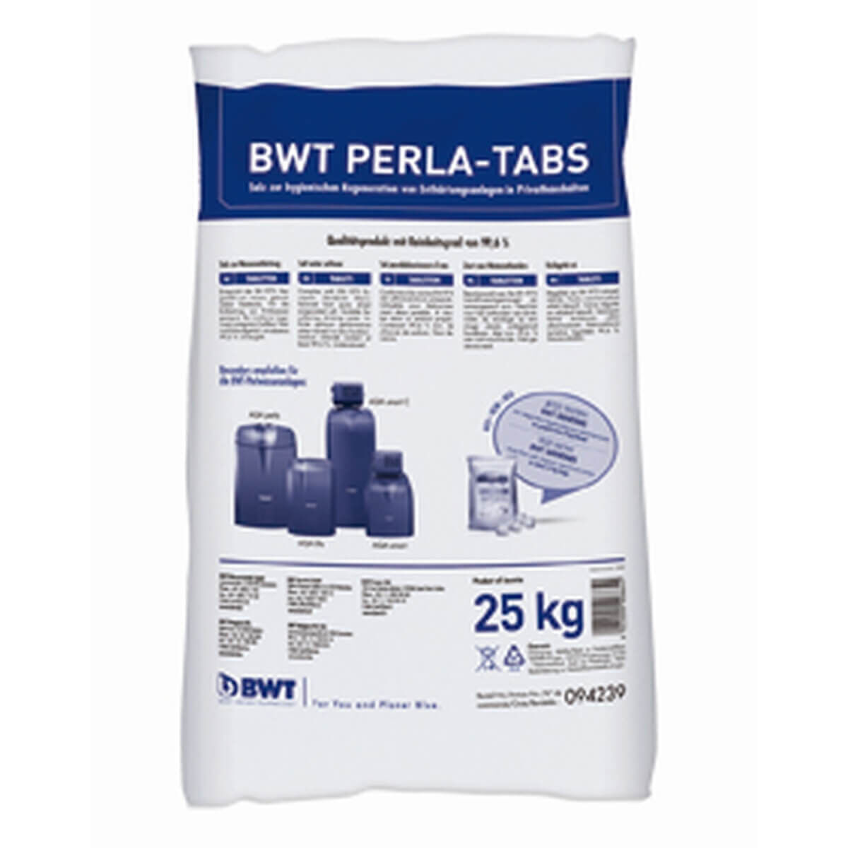 BWT Regeneriersalz-Tabletten Perla 25 kg Sack für Weichwasseranlagen