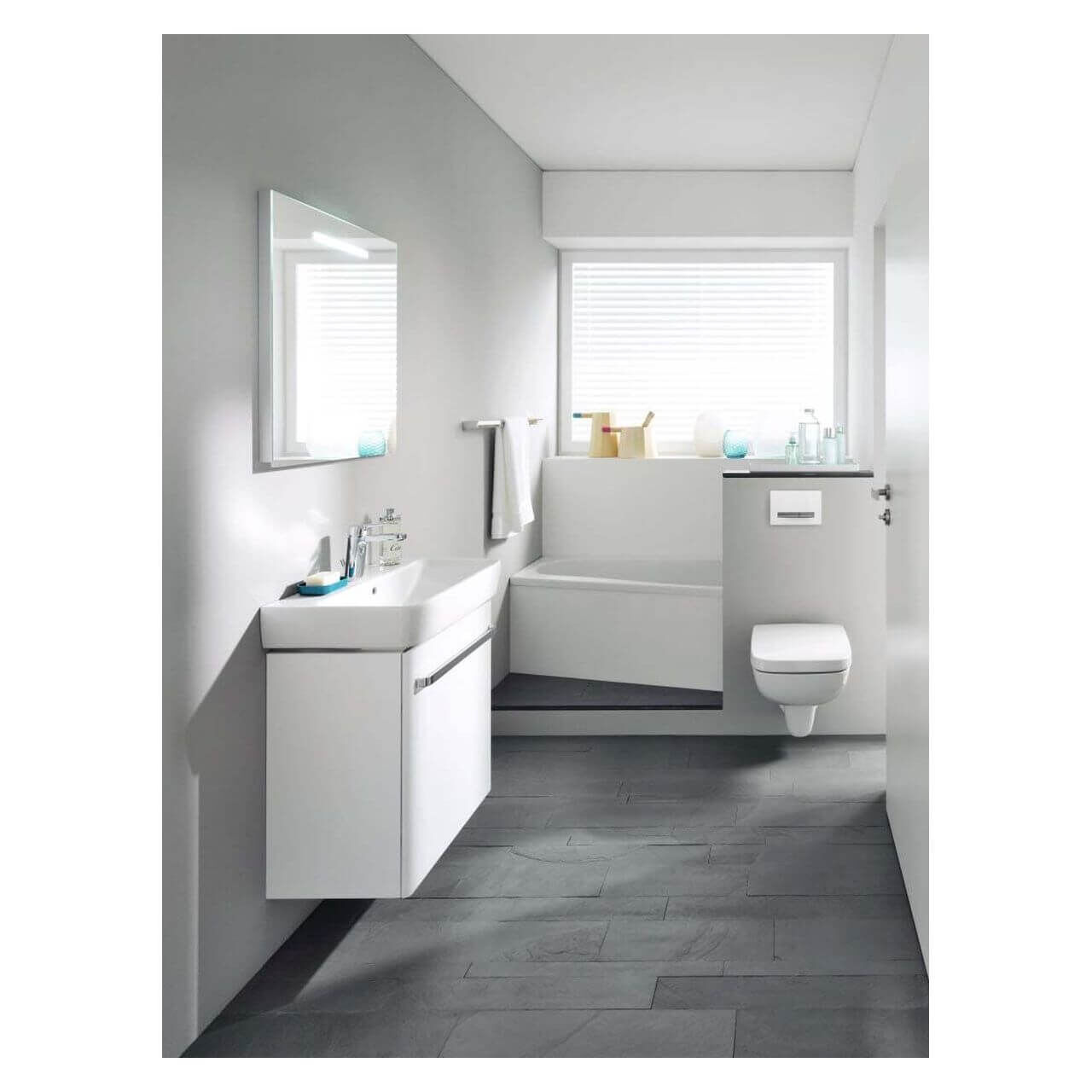 Geberit Waschtisch Renova Compact 60 x 37 cm weiß mit Hahnloch und Überlauf