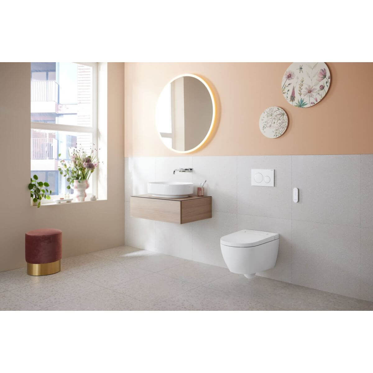 Geberit Dusch-WC AquaClean Alba, spülrandlos mit KeraTect-Beschichtung