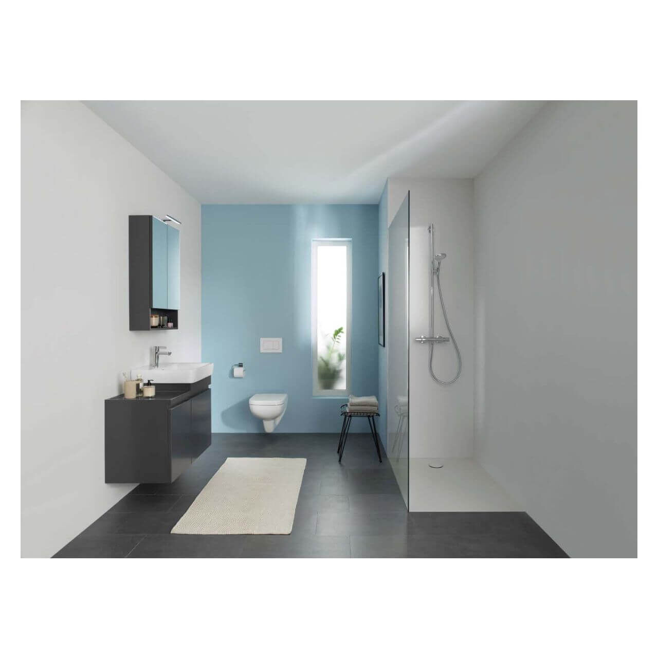 Geberit Wand-Tiefspül-WC Renova Plan 6/5 l rimfree weiß KeraTect