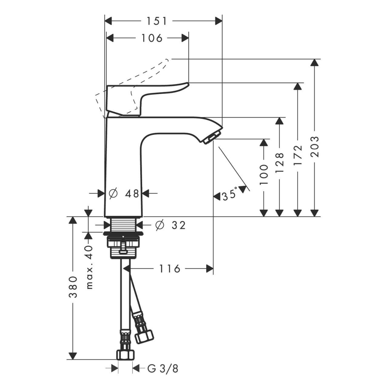 Hansgrohe Waschtischarmatur Metris 110 Chrom