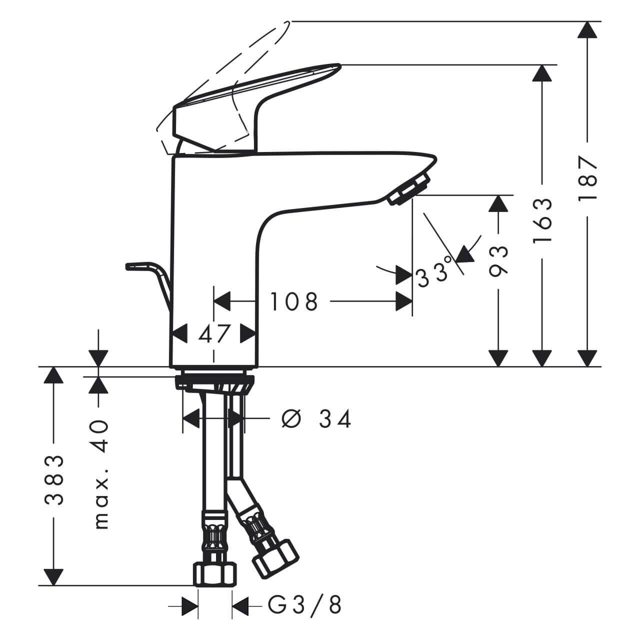Hansgrohe Waschtischarmatur Logis Chrom