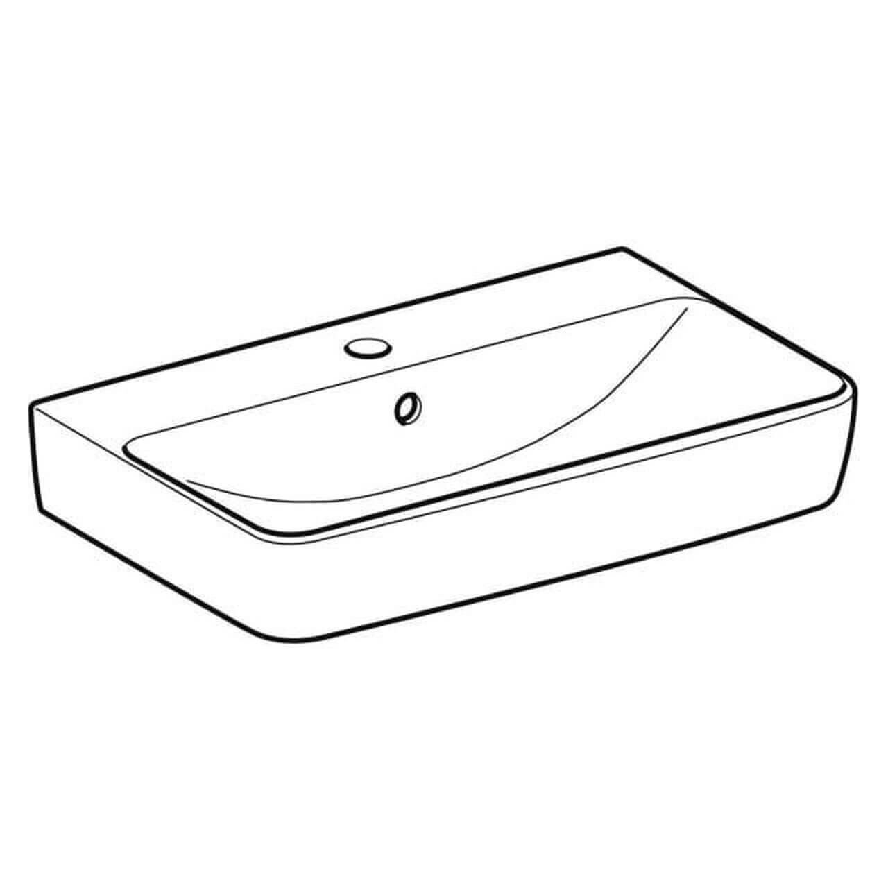 Geberit Waschtisch Renova Compact 60 x 37 cm weiß mit Hahnloch und Überlauf