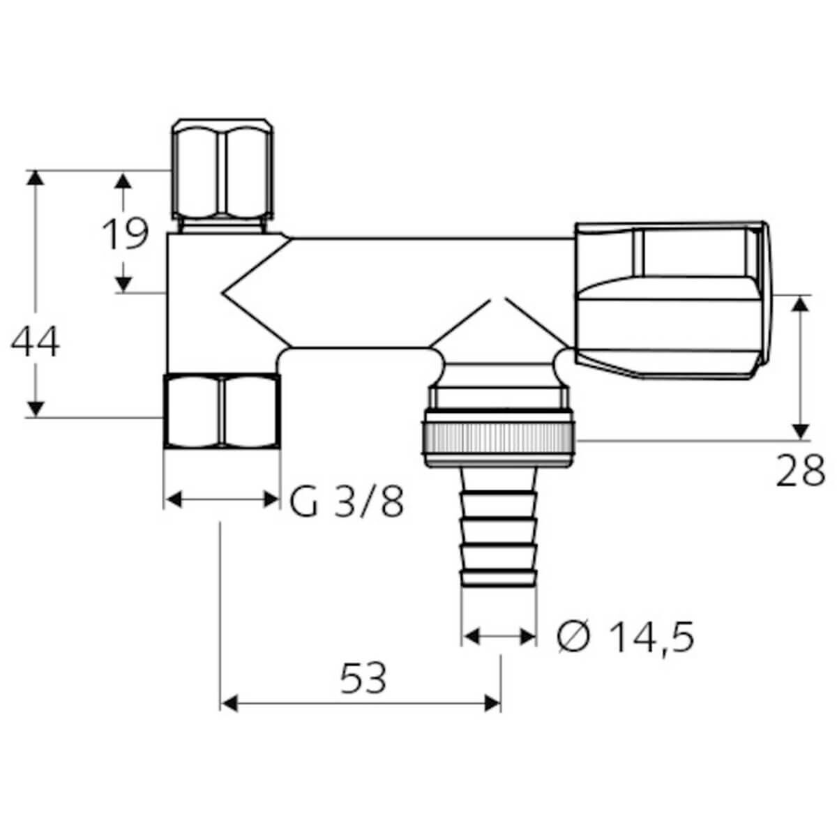 Schell Geräteventil Comfort G 3/8 IG x G 3/8 AG für Eckventile