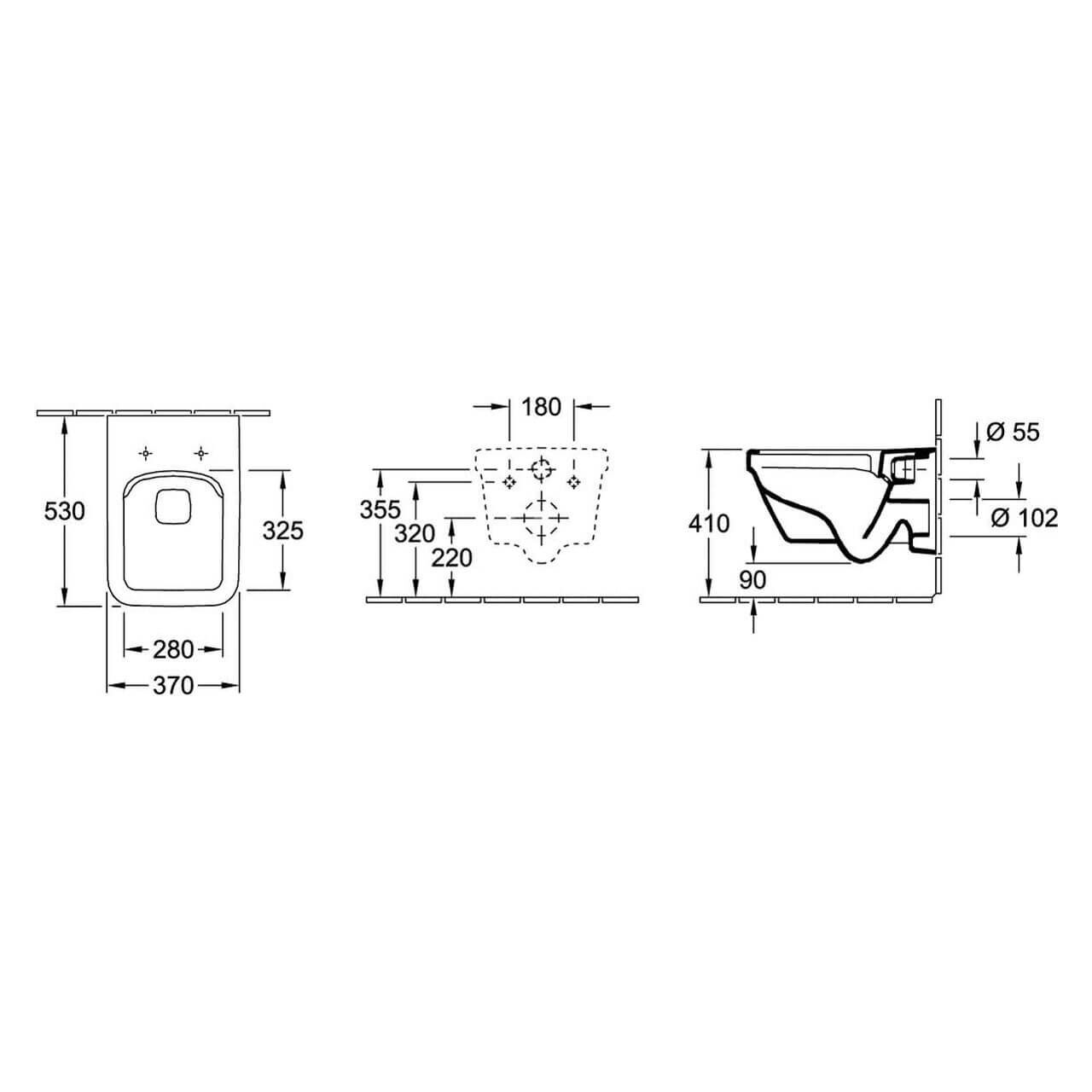 Villeroy & Boch - Combi-Pack-Wand-Tiefspül-WC - eckig Architectura DirectFlush C-Plus