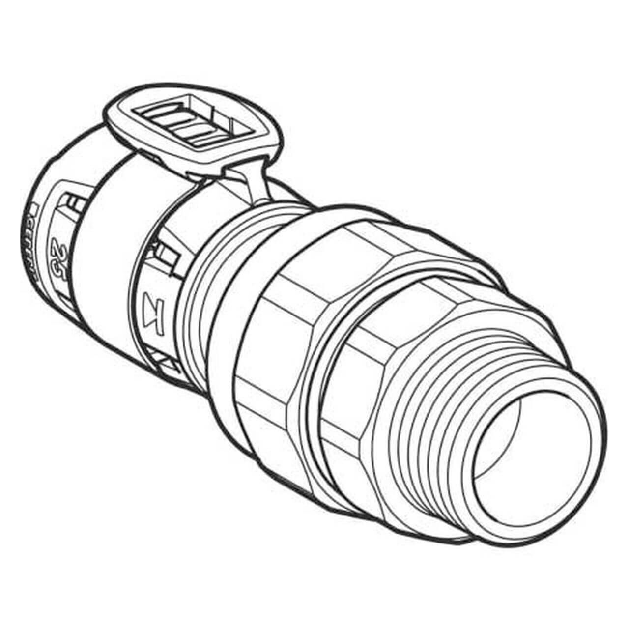 Geberit Übergangsverschraubung FlowFit Ø 25 mm R 3/4 G 1